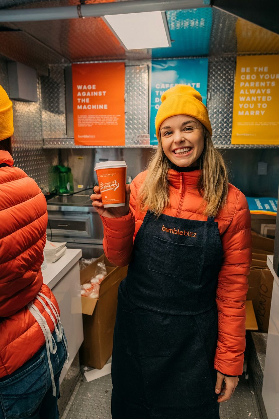 Bumble coffee truck activation